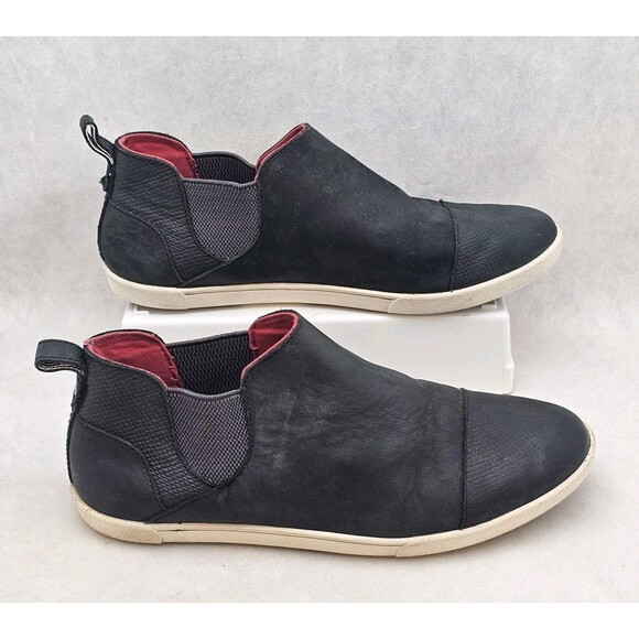 OluKai Waipahe Shoes Womens Size 8 Black Leather Slip On Casual Classic Booties - Picture 5 of 11